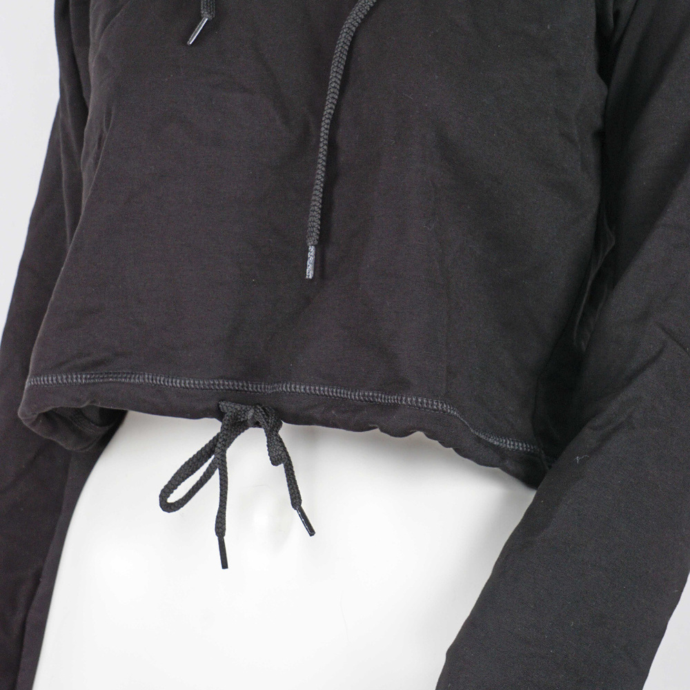 Soft cropped hoodie with long sleeves - Picture 3 of 5